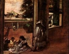 Degas Children Sat Down in the House Door, 1872-73. ����, �����-������-����