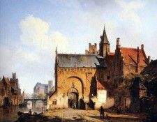 Springer Cornelis Fantasy cityview of Maassluis Sun . Springer, 