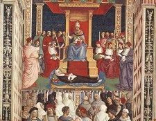 PINTURICCHIO Pope Aeneas Piccolomini Canonizes Catherine Of Siena. ����������� ���������� �� �����