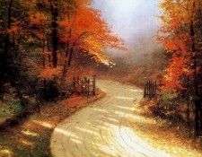 JLM-Thomas Kinkade-Autumn Lane.  