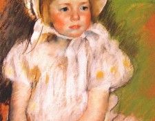 cassatt simone in a white bonnet 1901.  