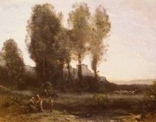 Corot Jean-Baptiste Camille Le Monastere Derriere Les Arbres. , --