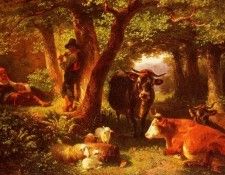 Voltz Friedrich Johann Waldmotiv Mit Kuhen. Voltz, ������ �������