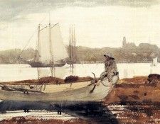 Homer Winslow Gloucester Harbor and Dory. , 