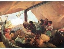 ls Sorolla 1898 Comiendo en la barca. Хоакин Sorolla