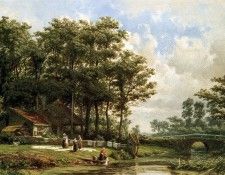 Schipperus Pieter Landscape with farm Sun. Schipperus, 
