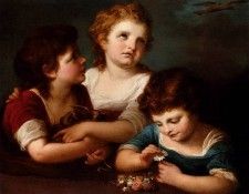 Kauffman Angelica Children With A Birds Nest And Flowers. �������, ��������