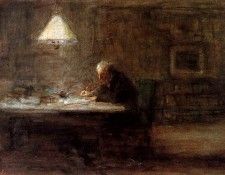 Israls Jozef Writing man at the table Sun. Israels, 