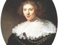 Rembrandt Portrait of a Woman Wearing a Gold Chain, 1634, Oi.    