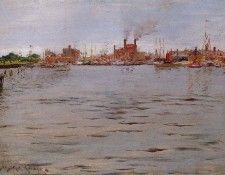 Chase William Merritt Harbor Scene Brooklyn Docks. ,  
