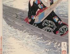 098   Ariko Weeps as Her Boat Drifts in the Moonlight. Yoshitoshi