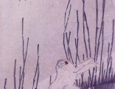 lrs Hiroshige Rabbits Under Moon. ��������