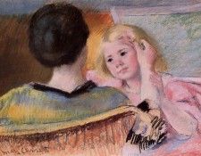 Cassatt Mary Mother Combing Sara-s Hair no.2. Кассат Мэри