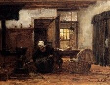 Sadee Philip Lodewijk Jacob Lighting The Stove. Sadee ������ ���� Lodowyck