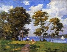 Pothast Edward Landscape by the Shore aka The Picnic. ,  