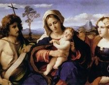 Virgin and Child with St John the Baptist and Mary Magdalene. , -