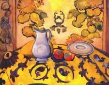 kuznetsov still life with tapestry 1913. 