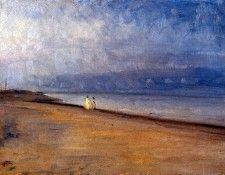 Ancher Michael Figures on a beach in Skagen Sun.   Ancher