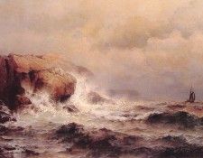 Ship off a Stormy Coast. , De Maurits