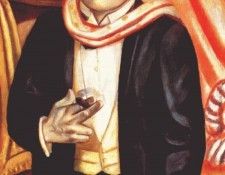 beckmann self-portrait in front of red curtain 1923. ������, ����