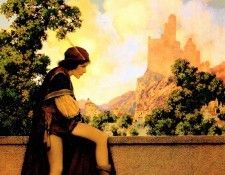 Maxfield Parrish The Knave Watching Violetta Depart, 1924 sqs. ������, Maxfield