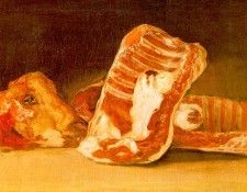 Goya Still-Life with Sheeps Head, wood, Musee du Louvre, Pa.   ,  
