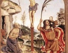 PINTURICCHIO The Crucifixion With Sts Jerome And Christopher. ����������� ���������� �� �����