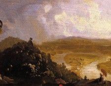 Cole Thomas Sketch for -View from Mount Holyoke Northampton Massachusetts after a Thunderstorm-. , 