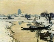 Clarenbach Maximilien A Snow Covered Landscape. Clarenbach, 