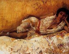 Weeks Edwin Lord Moorish Girl Lying On A Couch. ,  