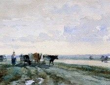 Roelofs Willem Shepherd near poldercanal Sun. , 