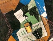 Gris Water-bottle, Bottle, and Fruit-dish, 1915, 81x65 cm, P. Грей, Джон