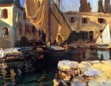 Sargent John Singer San Vigilio A Boat with Golden Sail. ,  