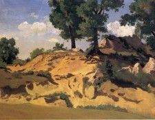 Corot Trees and Rocks at La Serpentara. , --