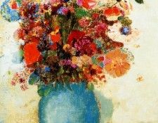 Odilon Redon - Flowers in a Turquoise Vase, De. , 