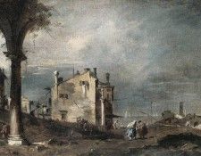 GUARDI Francesco Capriccio with Venetian Motifs.  