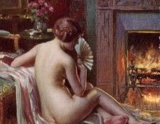 The Fire Side Nude Seated Beauty. Enjolras, Delphin