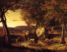 Inness George Summer Days Cattle Drinking Late Summer Early Autumn. , 