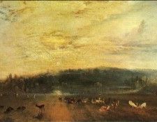 Turner Joseph Mallord William The Lake Petworth sunset fighting bucks. ,   
