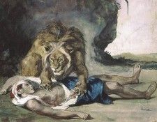 Lion Rending Apart a Corpse, Delacroix - 1600x1200 - ID 8113. , 