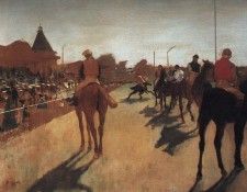 Racehorses in Front of the Grandstand CGF. , --