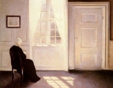 Hammershoi Vilhelm A Woman Reading By A Window. Hammershoi, 