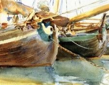 Sargent John Singer Boats Venice. ,  