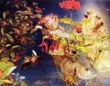 Naish John George (British) 1824 to 1905 Midsummer Fairies SwMonogram O P 35.6 by 45.7cm. Naish,  