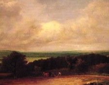 Landscape ploughing scene in Suffolk.  