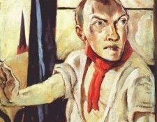 beckmann self-portrait with red scarf 1917. , 