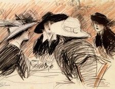 Helleu Paul Cesar Ladies At The Ritz New York. , Paul Cesar