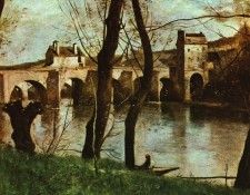 Corot The Bridge at Nantes, Musee du Louvre at Paris. ����, ���-������-������