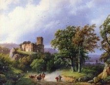 Koekkoek Barend Cornelis (Dutch) 1803 to 1862 The Ruined Castle SND 1857 O P 34.6 by 47.6 cm. Koekkoek, Barend 