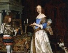 Borch A Lady at Her Toilet ca1660 oiloncanvas30x23the Detroi. Borch, ����� ���